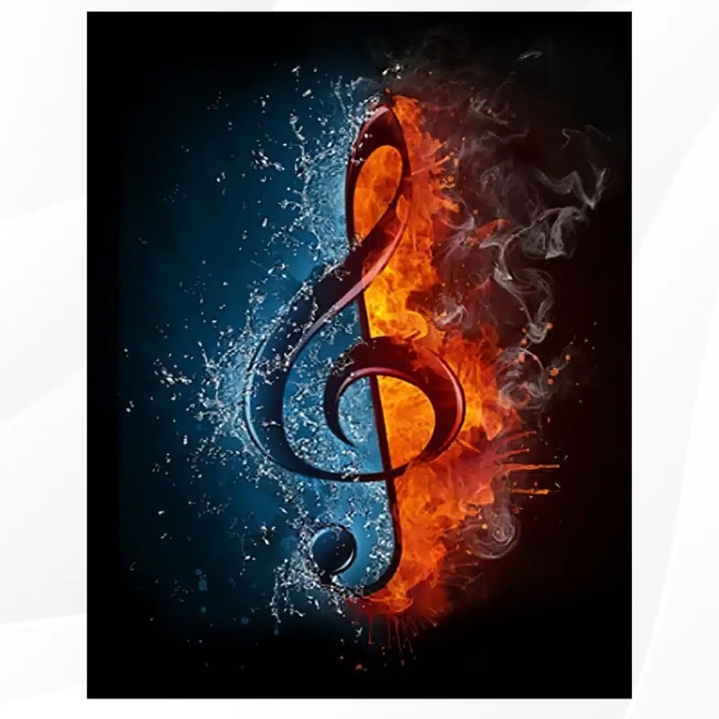 The Music Symbol Treble Clef on Ice & Fire