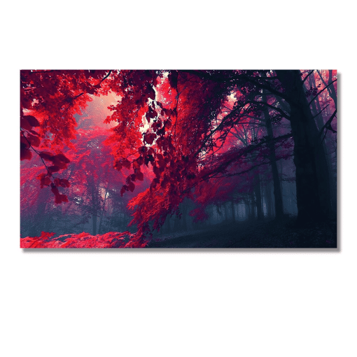 Colorful Landscape With Trees Artwork Printed on Canvas - Image 4