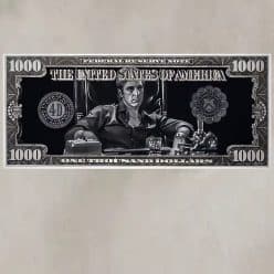 Tony Montana, Money Artwork Printed on Canvas