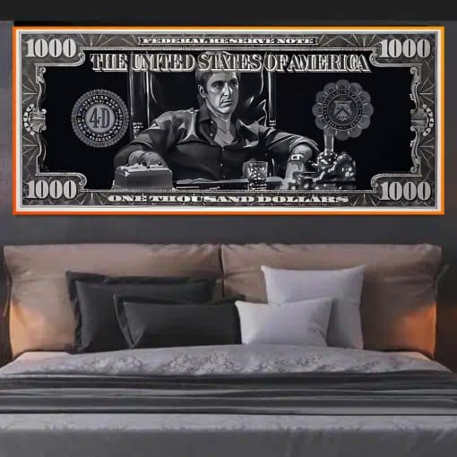 Tony Montana Money Artwork Printed on Canvas