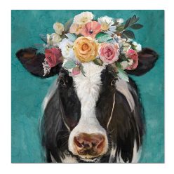 A Cow Wearing Flowers