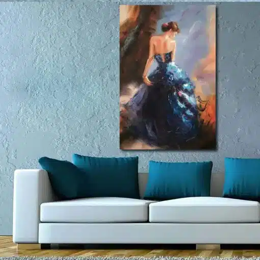 Elegant Painting of Dancing Woman Printed on Canvas - Image 2