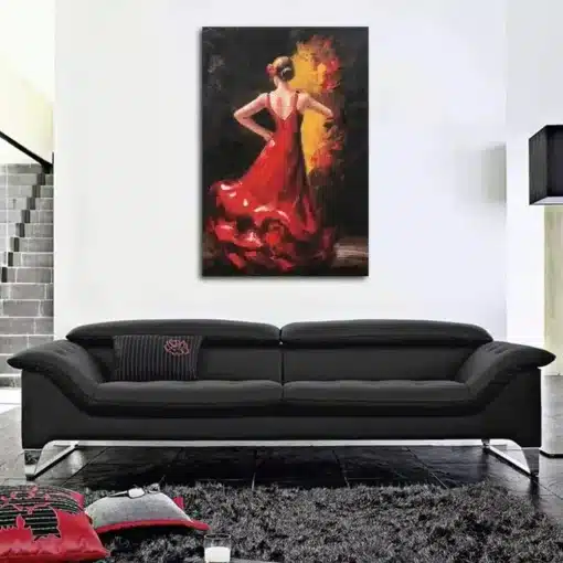 Elegant Painting of Dancing Woman Printed on Canvas - Image 3