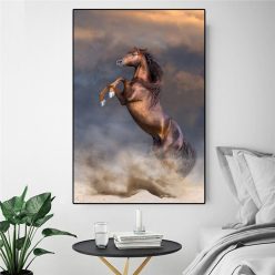 A Horse Rears in The Desert Big Size Artwork Printed on Canvas