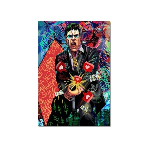 Graffiti Artworks of the Godfather and James Bond Actors Printed on Canvas - Image 8