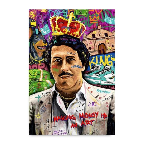 Graffiti Artworks of the Godfather and James Bond Actors Printed on Canvas - Image 7