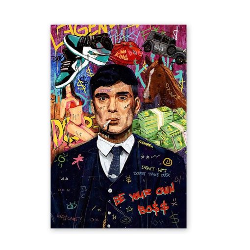 Graffiti Artworks of the Godfather and James Bond Actors Printed on Canvas - Image 3