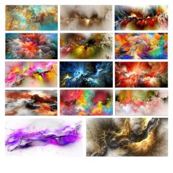 Colorful Abstract Cloud Painting Printed on Canvas