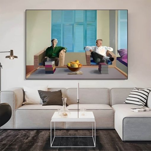 Double Portraits Painting by David Hockney Printed on Canvas