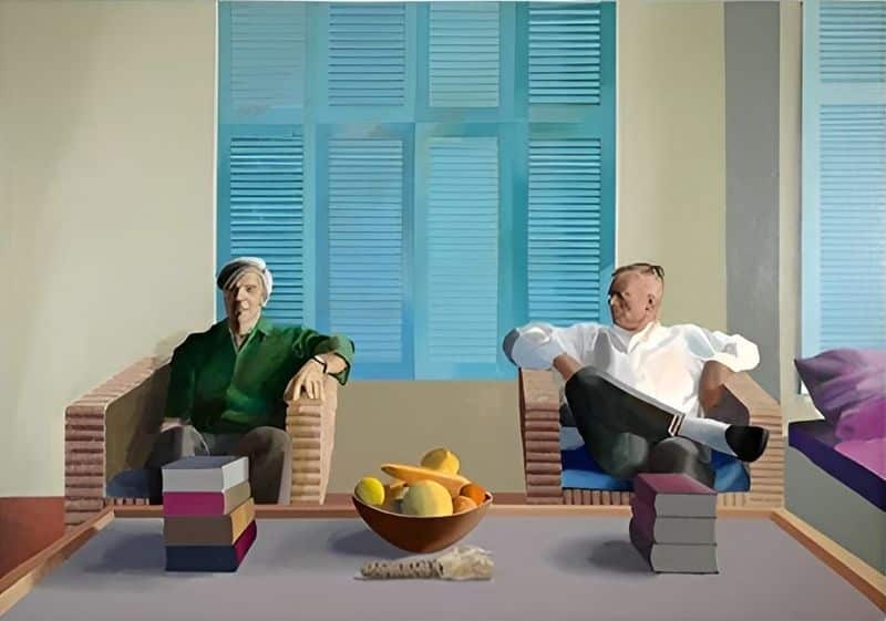 Double Portraits Painting by David Hockney Printed on Canvas