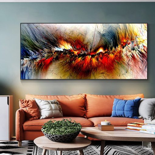 Colorful Abstract Cloud Painting Printed on Canvas - Image 8