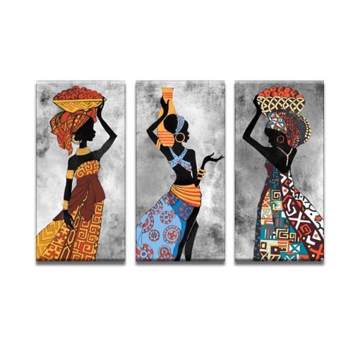 Abstract Wall Art of African Woman Printed on Canvas