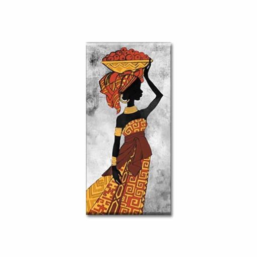 Abstract Wall Art of African Woman Printed on Canvas - Image 2