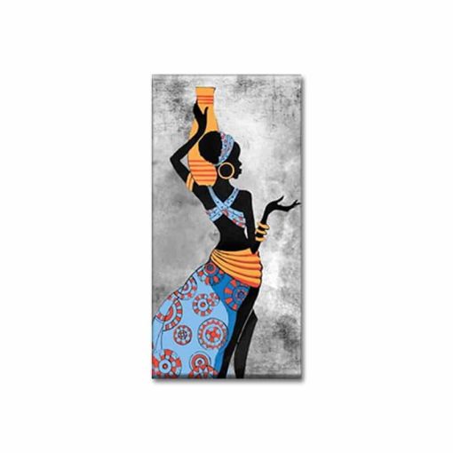 Abstract Wall Art of African Woman Printed on Canvas - Image 3