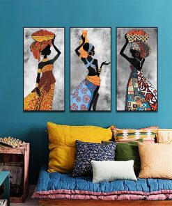 Abstract Wall Art of African Woman Printed on Canvas