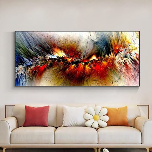 Colorful Abstract Cloud Painting Printed on Canvas - Image 4