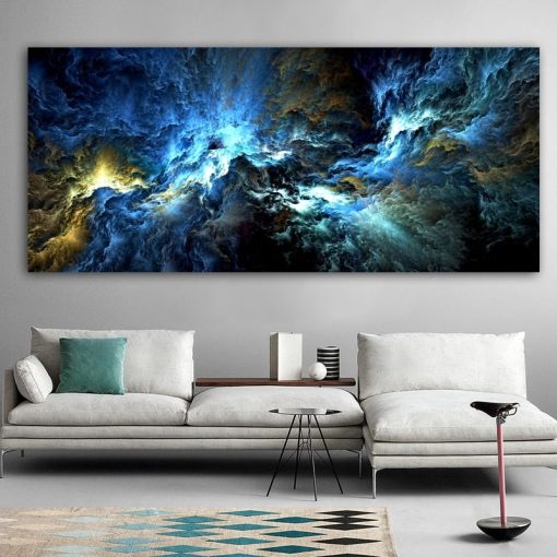 Colorful Abstract Cloud Painting Printed on Canvas - Image 3