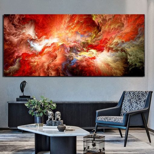 Colorful Abstract Cloud Painting Printed on Canvas - Image 5