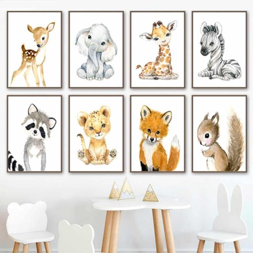 Animal Paintings for Kids Printed on Canvas