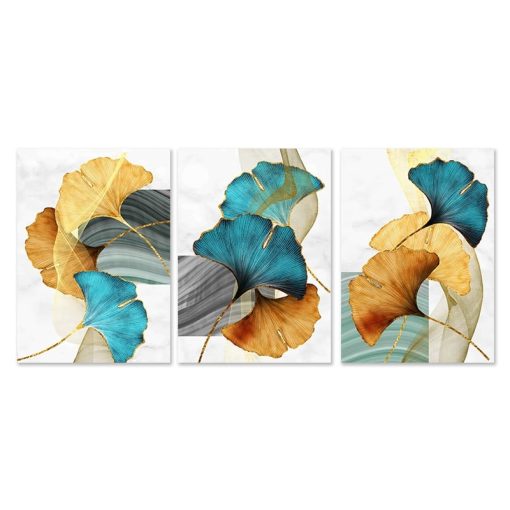 Colorful Abstract Leaf Plant Printed on Canvas - Image 5