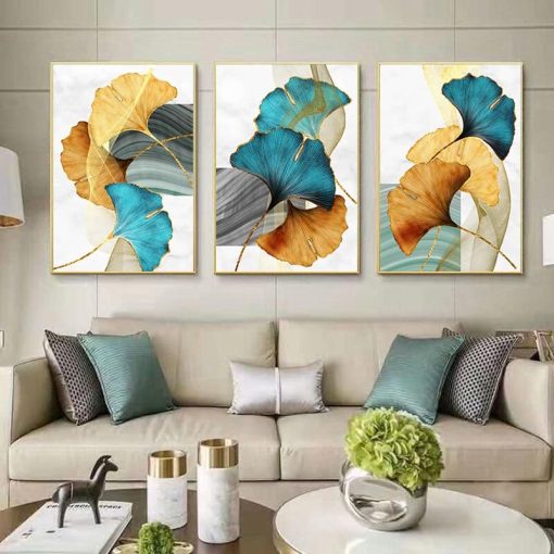 Colorful Abstract Leaf Plant Printed on Canvas