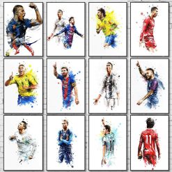 Famous Football Players Artwork Printed on Canvas