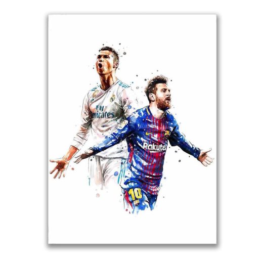 Famous Football Players Artwork Printed on Canvas - Image 9