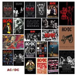 Pictures of the Australian Rock Band AC-DC Printed on Canvas