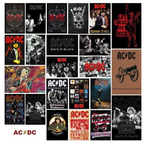 Pictures of the Australian Rock Band AC-DC Printed on Canvas