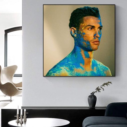 Colorful Artwork of Cristiano Ronaldo Printed on Canvas - Image 3