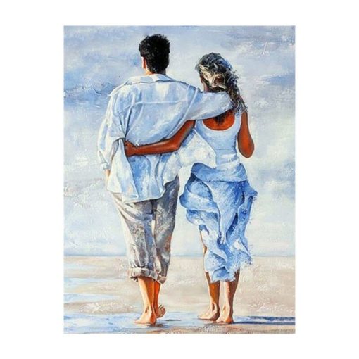 Couple Walking in The Rain with Umbrella Artworks Printed on Canvas - Image 6