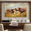 Painting of Running Wild Horses Printed on Canvas