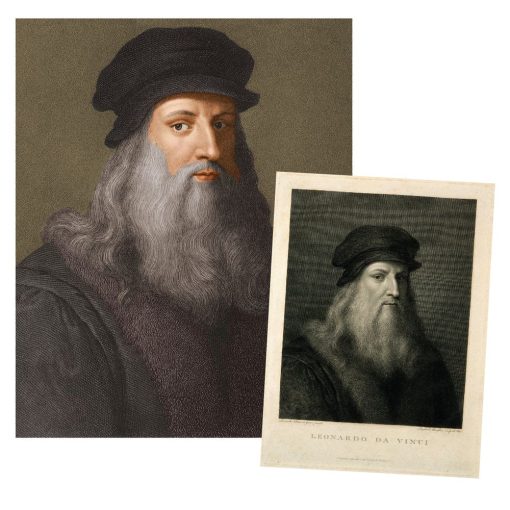 Portrait of Leonardo da Vinci Printed on Canvas - Image 4