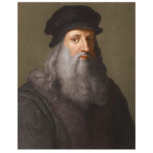 Portrait of Leonardo da Vinci Printed on Canvas - Image 3