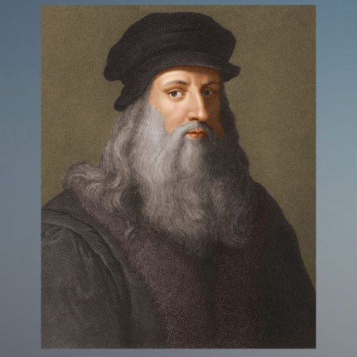 Portrait of Leonardo da Vinci Printed on Canvas - Image 2