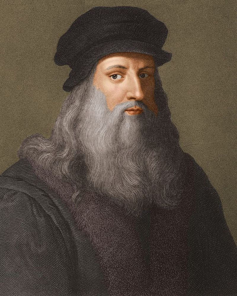 Portrait of Leonardo da Vinci Printed on Canvas