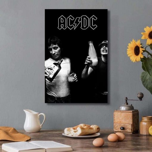 Pictures of the Australian Rock Band AC-DC Printed on Canvas - Image 8