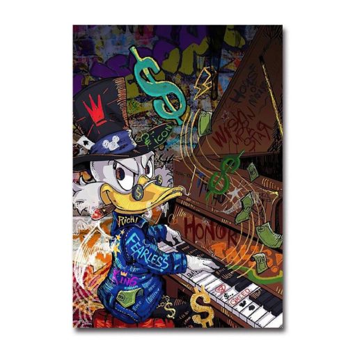 Graffiti Artwork With Disney Characters Printed on Canvas - Image 2