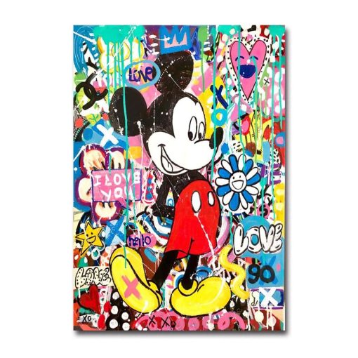 Graffiti Artwork With Disney Characters Printed on Canvas - Image 4