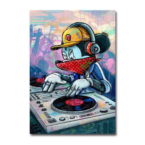 Graffiti Artwork With Disney Characters Printed on Canvas - Image 17