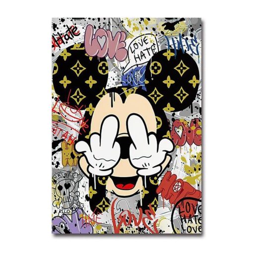 Graffiti Artwork With Disney Characters Printed on Canvas - Image 9