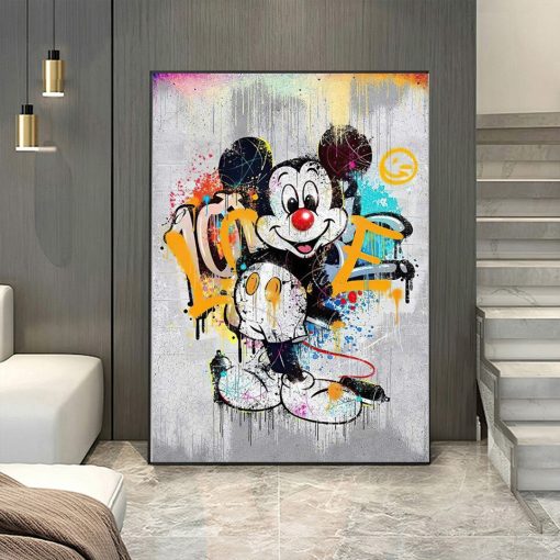 Graffiti Artwork With Disney Characters Printed on Canvas - Image 20