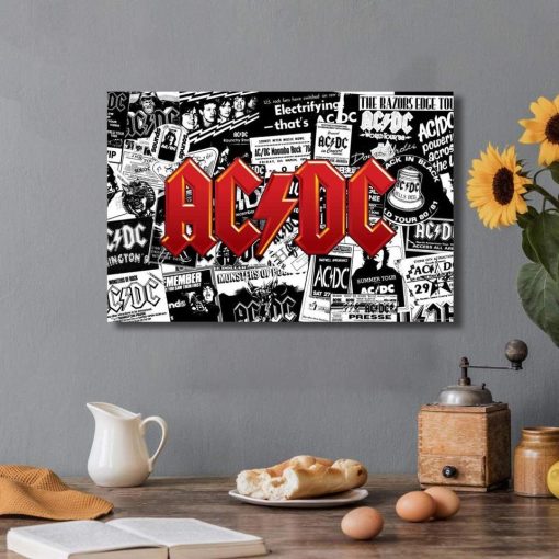 Pictures of the Australian Rock Band AC-DC Printed on Canvas - Image 13