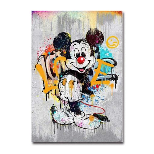 Graffiti Artwork With Disney Characters Printed on Canvas - Image 11