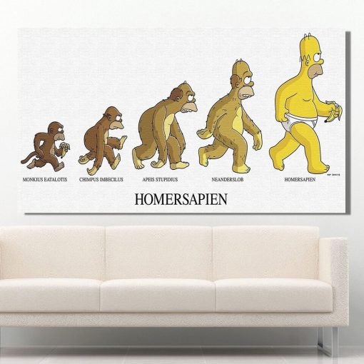 The Simpsons Evolutions HomerSapien Printed on Canvas - Image 3