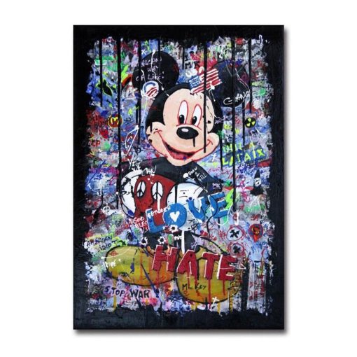 Graffiti Artwork With Disney Characters Printed on Canvas - Image 16