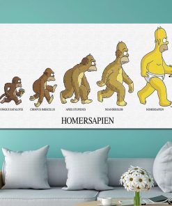 The Simpsons Evolutions HomerSapien Printed on Canvas