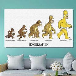 The Simpsons Evolutions HomerSapien Printed on Canvas