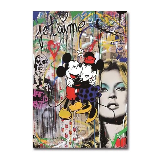 Graffiti Artwork With Disney Characters Printed on Canvas - Image 8