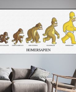 The Simpsons Evolutions HomerSapien Printed on Canvas